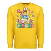 Lemon my first easter with baby bunny and eggs Premium Sweatshirt - AdoDesignShop
