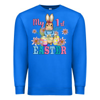 True Royal my first easter with baby bunny and eggs Premium Sweatshirt - AdoDesignShop