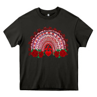 Asphalt valentines day rainbow with roses Heavy Core Tee - RanaPortraitStore