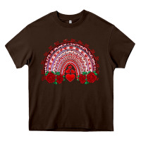 Chocolate Brown valentines day rainbow with roses Heavy Core Tee - RanaPortraitStore