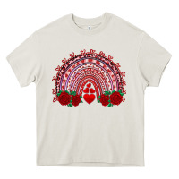 Cream valentines day rainbow with roses Heavy Core Tee - RanaPortraitStore