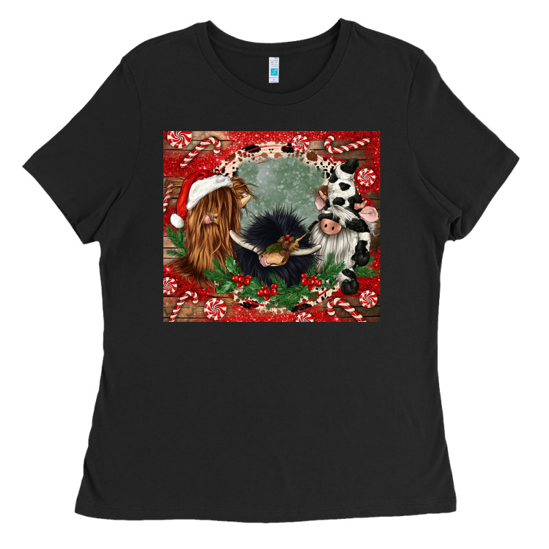 Christmas Heifer Cow  Gnomies Ladies Tee by CowGirlArtShop | Teevron
