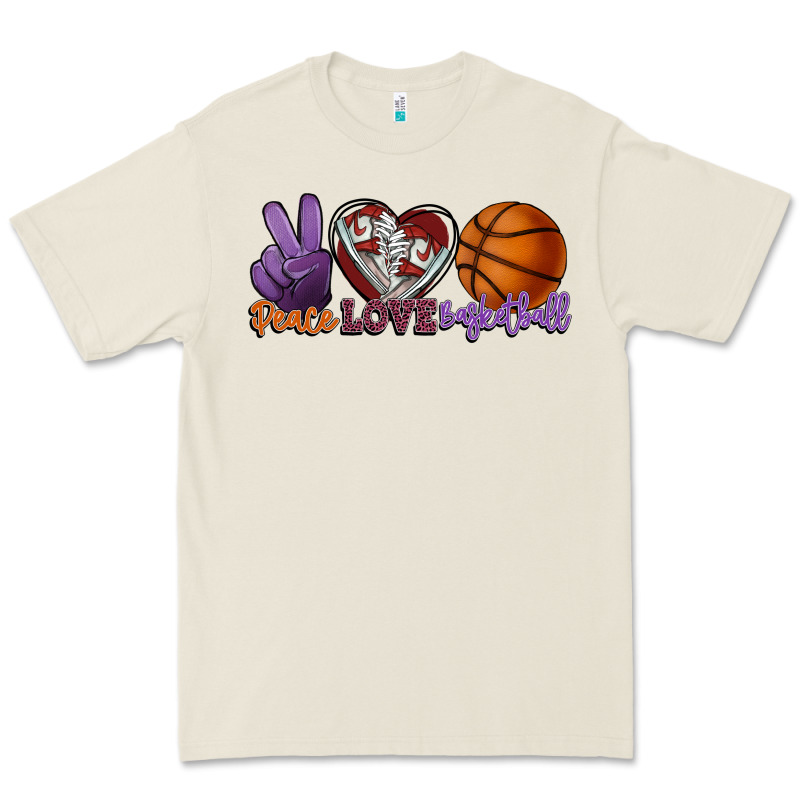 Peace Love Basketball Premium Tee by HowdyJamesFarm | Teevron