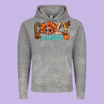 Turkey Cozy Season Thanksgiving Bbs Vintage Hoodie Designed By Bundleandbundleshop
