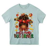 Arona santas favorite school bus driver afro messy bun Heavy Core Tee - texasbilliewilder