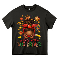 Asphalt santas favorite school bus driver afro messy bun Heavy Core Tee - texasbilliewilder