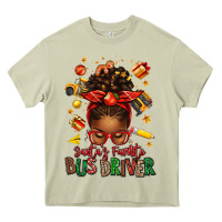 Mossy santas favorite school bus driver afro messy bun Heavy Core Tee - texasbilliewilder