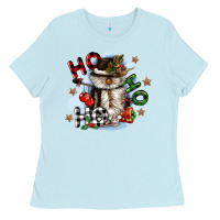 Baby Blue ho ho ho snowman gnome Ladies Tee - CowGirlArtShop