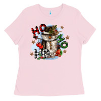 Bubblegum Pink ho ho ho snowman gnome Ladies Tee - CowGirlArtShop