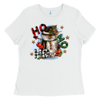 White ho ho ho snowman gnome Ladies Tee - CowGirlArtShop