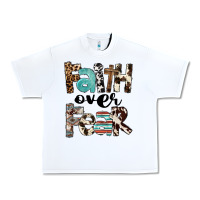 White Western Faith Over Fear Urban Heavy Tee - FaDigitalArtStudio
