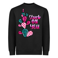Black stuck on you cactus Heavyweight Sweatshirt - BarkalooDesign