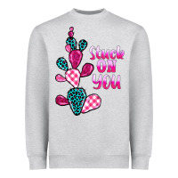 Heather Grey stuck on you cactus Heavyweight Sweatshirt - BarkalooDesign