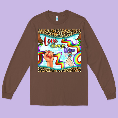 Pride Lgbtq Love Always Wins Peace Gender Symbol Long Sleeve Tee Designed By Bundleandbundleshop