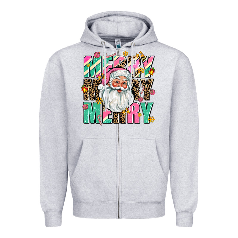 Merry Merry Merry Zipper Hoodie by AdoDesignShop | Teevron