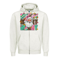 Oatmeal Heather merry merry merry Zipper Hoodie - AdoDesignShop
