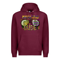 Burgundy mardi gras dude Premium Hoodie - SublimationCraftShop