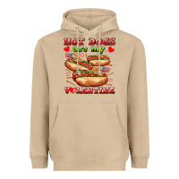 Hot Dogs Are My Valentine Heavyweight Hoodie | Teevron