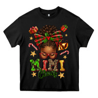 Black mimi claus afro messy bun Heavy Core Tee - texasbilliewilder