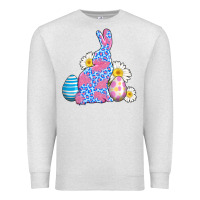 Oatmeal Heather easter bunny wıth easter eggs Premium Sweatshirt - AdoDesignShop