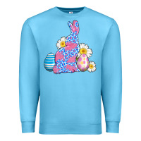 Ocean Blue easter bunny wıth easter eggs Premium Sweatshirt - AdoDesignShop
