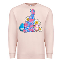 Pale Pink easter bunny wıth easter eggs Premium Sweatshirt - AdoDesignShop