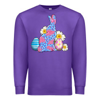 Purple easter bunny wıth easter eggs Premium Sweatshirt - AdoDesignShop