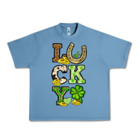 Pebble Blue St. Patrick's Western lucky Urban Heavy Tee - OliviaCreatesArt