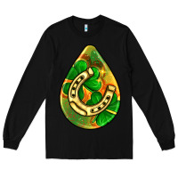 Black st.patrick's teardrop earrings Long Sleeve Tee - FaDigitalArtStudio