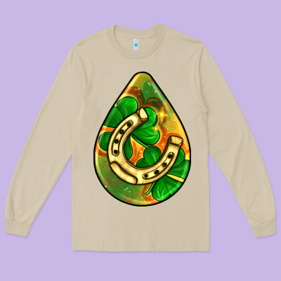St.patrick's Teardrop Earrings Long Sleeve Tee Designed By Fadigitalartstudio