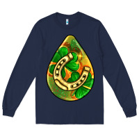 Navy st.patrick's teardrop earrings Long Sleeve Tee - FaDigitalArtStudio