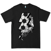 Black Lightning bolt Soccer Premium Tee - HowdyJamesFarm