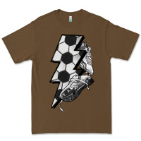Cacao Lightning bolt Soccer Premium Tee - HowdyJamesFarm