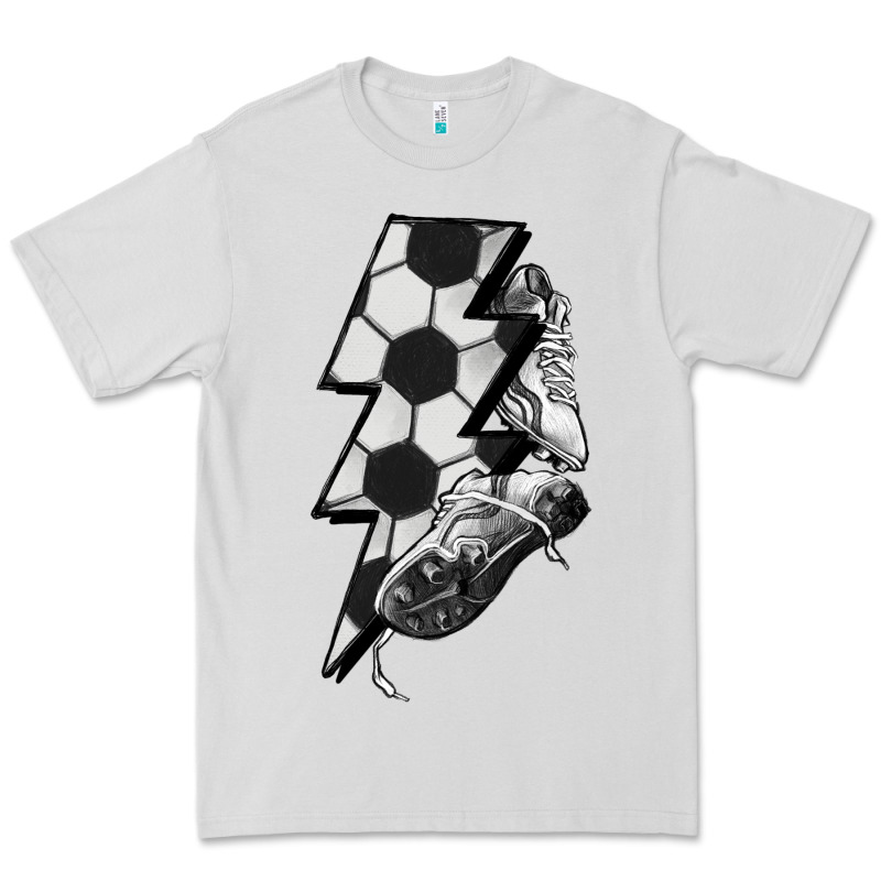 Lightning Bolt Soccer Premium Tee by HowdyJamesFarm | Teevron