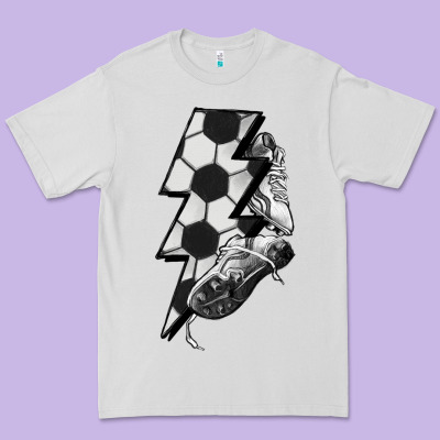 Lightning Bolt Soccer Premium Tee Designed By Howdyjamesfarm