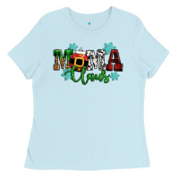 Baby Blue mama claus christmas Ladies Tee - CowGirlArtShop