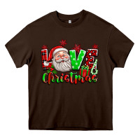 Chocolate Brown love christmas santa Heavy Core Tee - texasbilliewilder