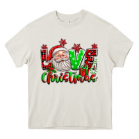 Cream love christmas santa Heavy Core Tee - texasbilliewilder