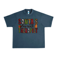 Midnight Navy santa's favorite therapist Urban Heavy Tee - Jasminsmagicworld