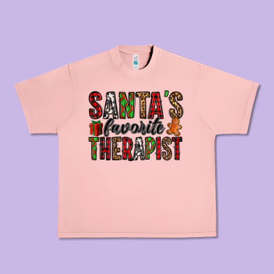 Santa's Favorite Therapist Urban Heavy Tee Designed By Jasminsmagicworld