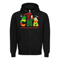 Black cna juneteenth certified nursing assistant Zipper Hoodie - AdoDesignShop