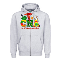 Heather Grey cna juneteenth certified nursing assistant Zipper Hoodie - AdoDesignShop