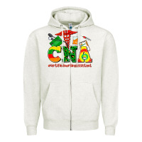 Oatmeal Heather cna juneteenth certified nursing assistant Zipper Hoodie - AdoDesignShop
