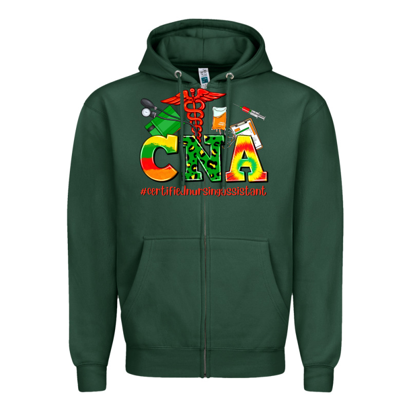 Cna Juneteenth Certified Nursing Assistant Zipper Hoodie by AdoDesignShop | Teevron