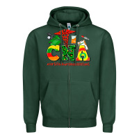 Sports Green cna juneteenth certified nursing assistant Zipper Hoodie - AdoDesignShop