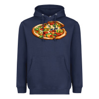 Navy big pizza Heavyweight Hoodie - AdoDesignShop