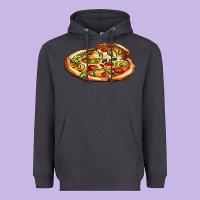 Big Pizza Heavyweight Hoodie Designed By Adodesignshop