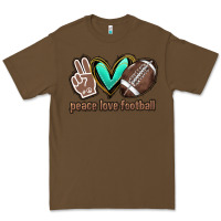 Cacao Peace love football Premium Tee - HowdyJamesFarm