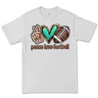 Dove Grey Peace love football Premium Tee - HowdyJamesFarm