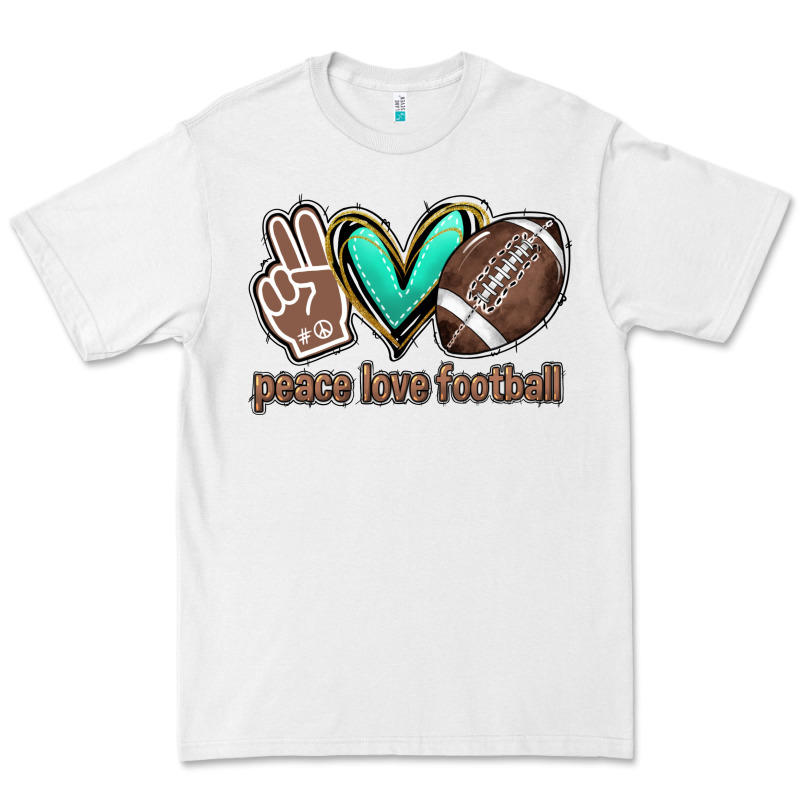 Peace Love Football Premium Tee by HowdyJamesFarm | Teevron